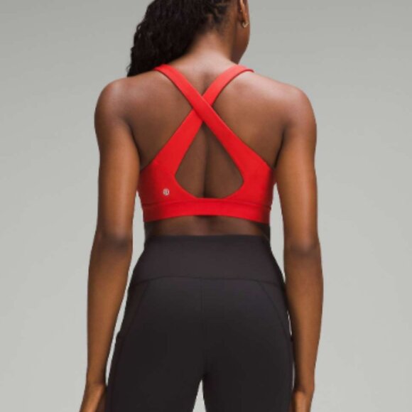 Lululemon Envital Sports Bra with Cross Back Medium Support - Size 12 in Red - Picture 1 of 9